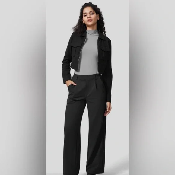 Halara High Waisted Plicated Side Pocket Straight Leg Work Pants NWT Siz… - Picture 9 of 12